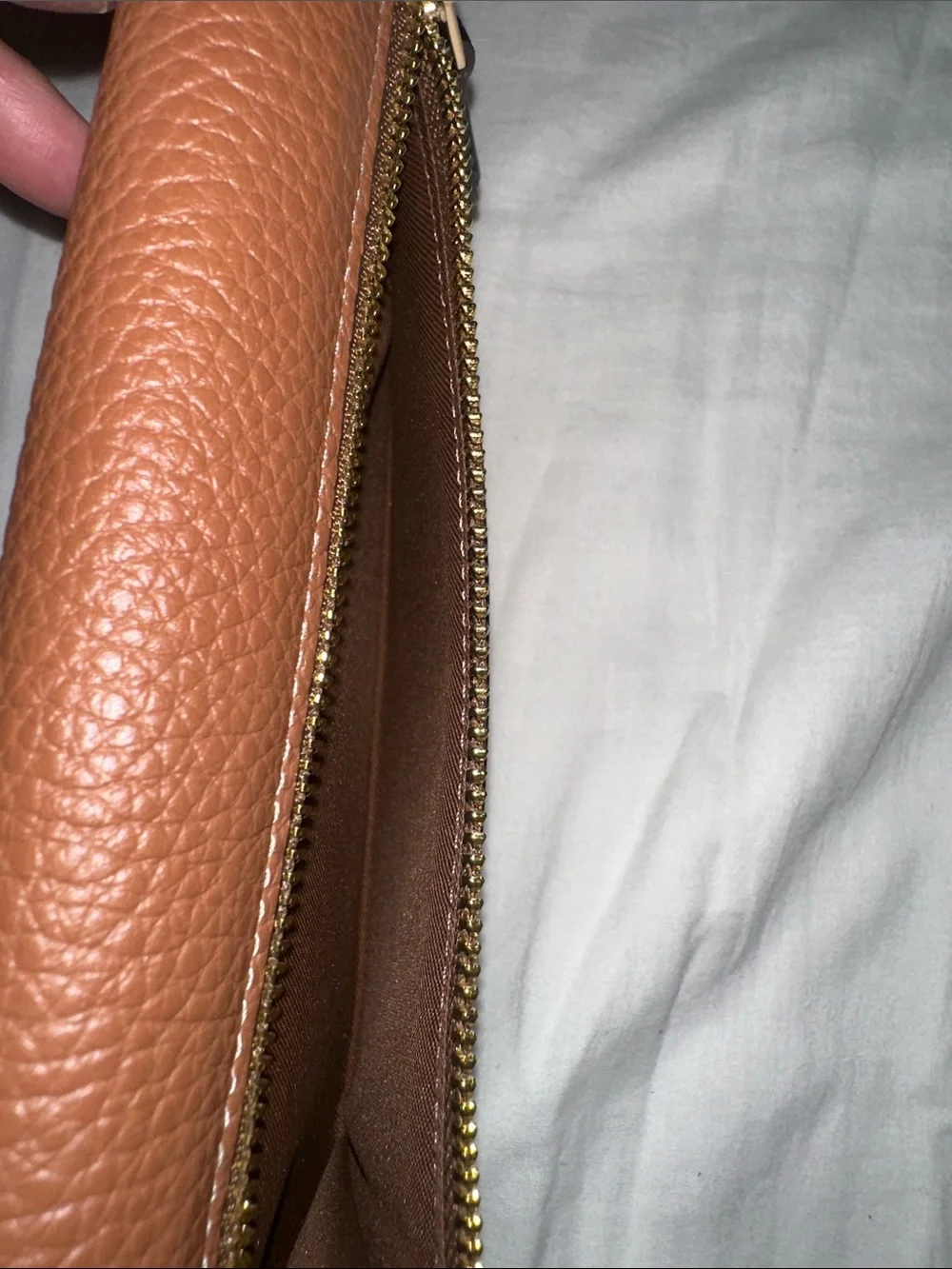 Coach Brown Signature Canvas Wallet with Tan Leather Flap